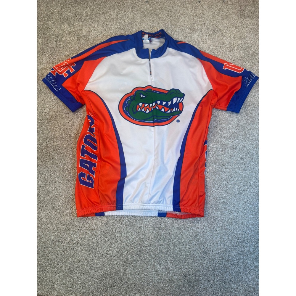 Adrenaline Promotions Florida Gators Cycling Jersey Mens XXL Orange Blue Zip Top